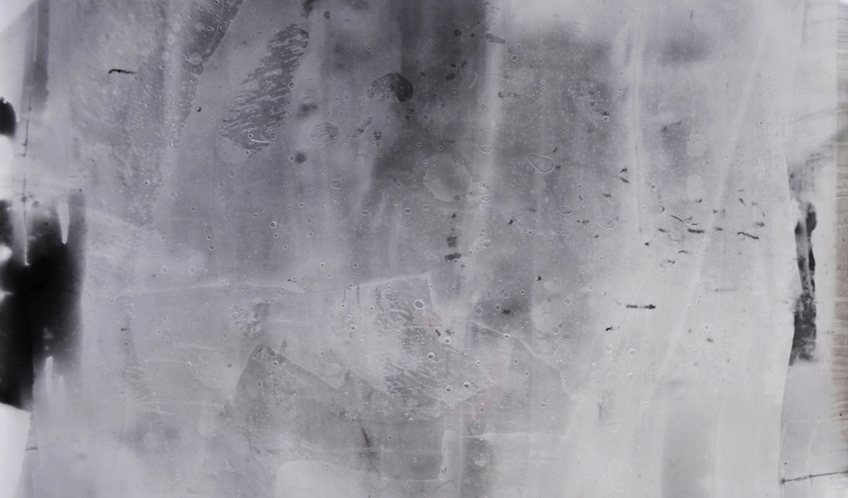 'Pourer', Unique silver gelatin photogram of rain, 120 x 106cm